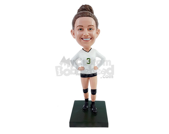 Cheerful Volleyball Player Ready to Start Game Personalized Bobblehead Cheerful Volleyball Player Ready to Start Game Personalized Bobblehead